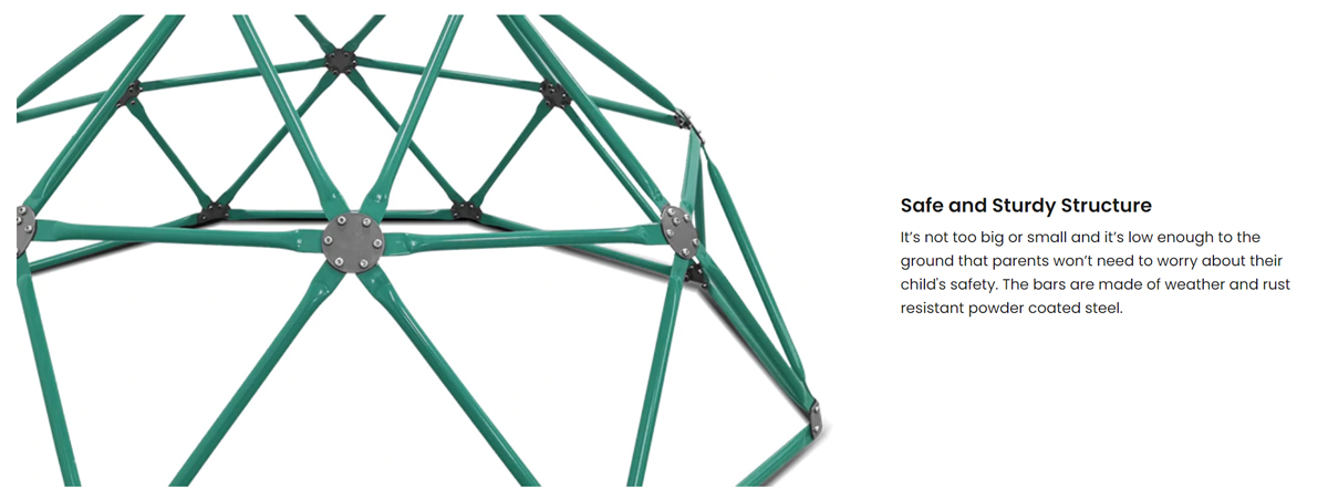 Kids' climbing dome, weather-resistant steel